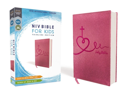 Niv, Bible for Kids, Leathersoft, Pink, Red Letter, Comfort Print: Thinline Edition -- Zondervan, Leather