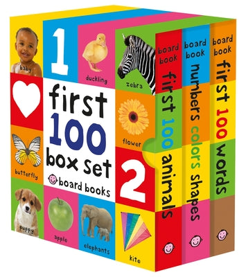 First 100 Board Book Box Set (3 Books): First 100 Words, Numbers Colors Shapes, and First 100 Animals -- Roger Priddy, Other