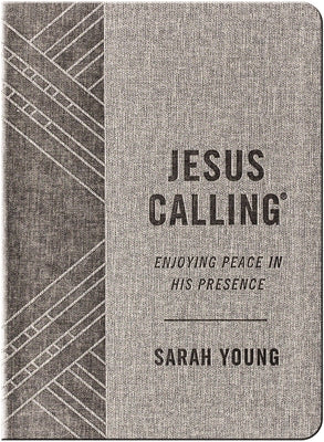 Jesus Calling, Textured Gray Leathersoft, with Full Scriptures: Enjoying Peace in His Presence (a 365-Day Devotional) -- Sarah Young, Leather