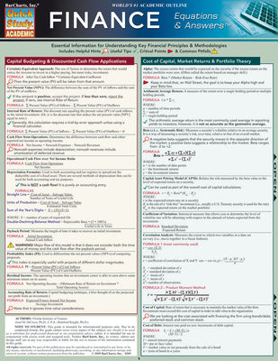 Finance Equations & Answers: Laminated Reference Guide -- Florida Institute of Finance, Other