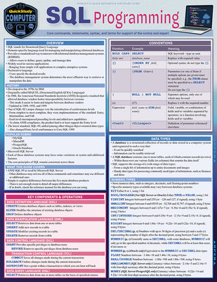 SQL Programming: A Quickstudy Laminated Reference Guide -- Robin Nixon, Other