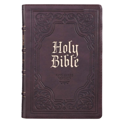 KJV Bible Giant Print Full Size Dark Brown -- , Imitation Leather