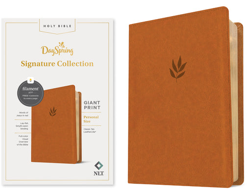 NLT Personal Size Giant Print Bible, Filament-Enabled Edition (Leatherlike, Classic Tan, Red Letter): Dayspring Signature Collection -- Tyndale, Imitation Leather