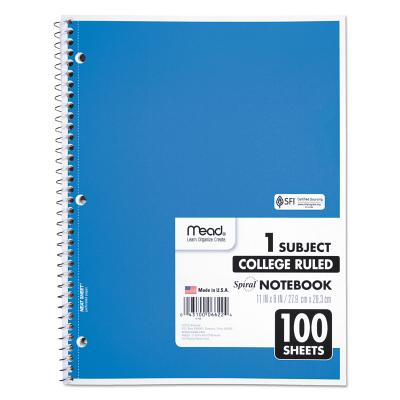 Cover Image for Mead Spiral 1-Subject Notebook, 8 X 11, College Ruled, 100 Sheets, Assorted Colors, Each (06622) -- Mead, OO