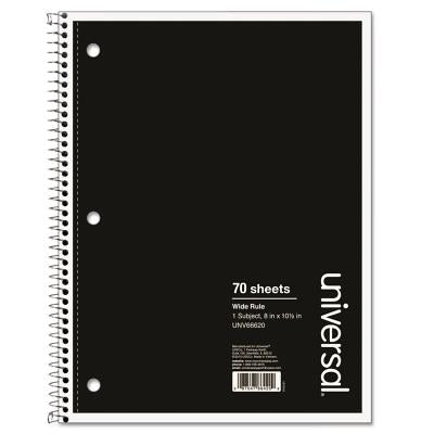 Cover Image for Wirebound Notebook, 8 X 10-1/2, Wide Ruled, 70 Sheets, Assorted Color Cover -- Universal, Spiral