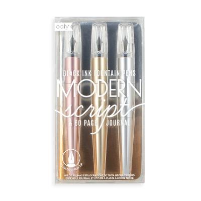 Cover Image for Modern Script Fountain Pens & Journal - 4 PC Set -- Ooly, Other