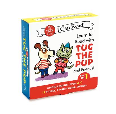 Cover Image for Learn to Read with Tug the Pup and Friends! Box Set 1: A Box of 11 Stories, 1 Parent Guide, and Reward Stickers for Beginning Readers; Reading Level A -- Julie M. Wood, Mixed Media Product