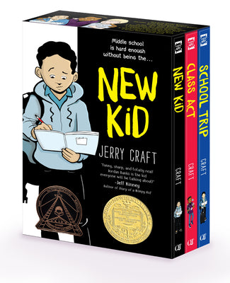 Cover Image for New Kid 3-Book Box Set: A Graphic Novel Collection: New Kid, Class Act, School Trip -- Jerry Craft, Mixed Media Product