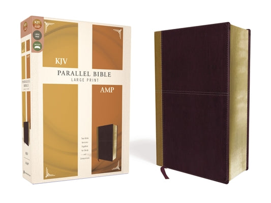 Cover Image for KJV, Amplified, Parallel Bible, Large Print, Leathersoft, Tan/Burgundy, Red Letter Edition: Two Bible Versions Together for Study and Comparison -- Zondervan, Imitation Leather