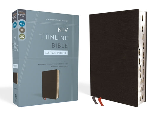 Cover Image for NIV, Thinline Bible, Large Print, Bonded Leather, Black, Indexed, Red Letter Edition -- Zondervan, Bonded Leather