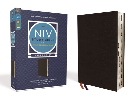 Cover Image for NIV Study Bible, Fully Revised Edition, Large Print, Bonded Leather, Black, Red Letter, Thumb Indexed, Comfort Print -- Kenneth L. Barker, Bonded Leather
