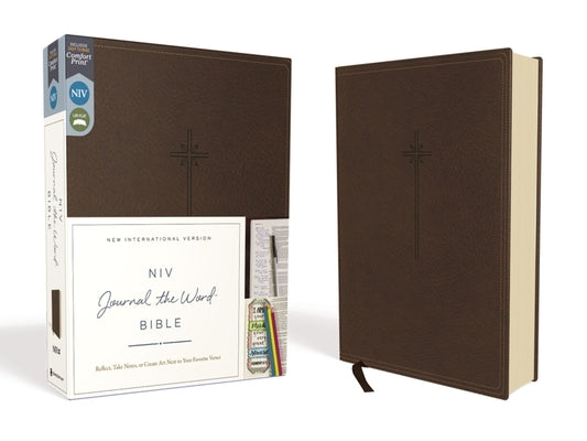 Cover Image for NIV, Journal the Word Bible, Imitation Leather, Brown, Red Letter Edition, Comfort Print: Reflect, Take Notes, or Create Art Next to Your Favorite Ver -- Zondervan, Imitation Leather