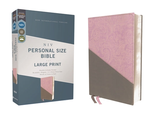 Cover Image for Niv, Personal Size Bible, Large Print, Leathersoft, Pink/Gray, Red Letter Edition, Comfort Print -- Zondervan, Imitation Leather