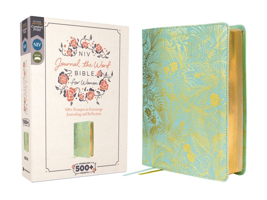 Cover Image for Niv, Journal the Word Bible for Women (Perfect for Note-Taking), Leathersoft, Teal, Red Letter, Comfort Print: 500+ Prompts to Encourage Journaling an -- Zondervan, Leather / Fine Binding
