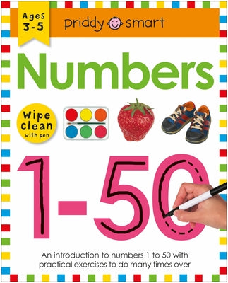 Cover Image for Numbers 1-50 (Wipe Clean Workbook): Ages 3-5; Wipe-Clean with Pen -- Roger Priddy, Spiral