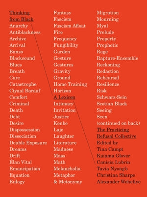 Cover Image for Thinking from Black: A Lexicon -- The Practicing Refusal Collective, Paperback