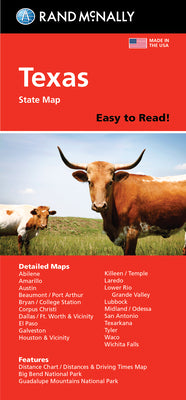 Cover Image for Rand McNally Easy to Read: Texas State Map -- Rand McNally, Folded