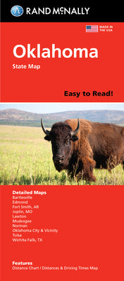 Cover Image for Rand McNally Easy to Read: Oklahoma State Map -- Rand McNally, Folded
