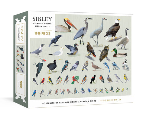 Cover Image for Sibley Backyard Birding Puzzle: 1000-Piece Jigsaw Puzzle with Portraits of Favorite North American Birds: Jigsaw Puzzles for Adults -- David Allen Sibley, Board Games