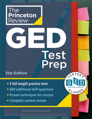 Cover Image for Princeton Review GED Test Prep, 31st Edition: 2 Practice Tests + Review & Techniques + Online Features -- The Princeton Review, Paperback