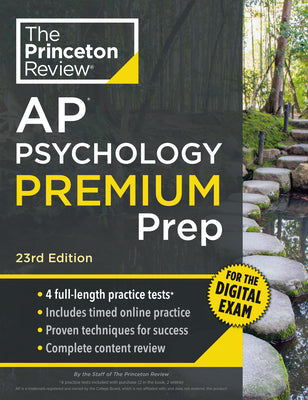 Cover Image for Princeton Review AP Psychology Premium Prep, 23rd Edition: 4 Practice Tests + Digital Practice Online + Content Review -- The Princeton Review, Paperback