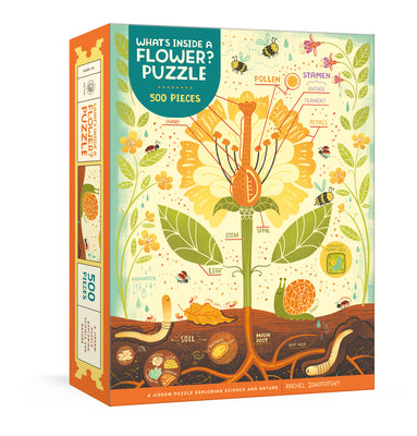 Cover Image for What's Inside a Flower? Puzzle: Exploring Science and Nature 500-Piece Jigsaw Puzzle Jigsaw Puzzles for Adults and Jigsaw Puzzles for Kids -- Rachel Ignotofsky, Board Games