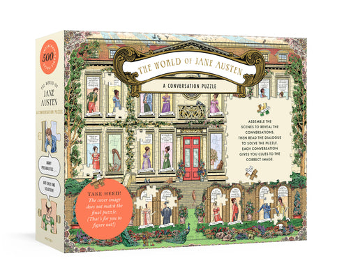 Cover Image for The World of Jane Austen: A Conversation Puzzle: 500-Piece Puzzle: Jigsaw Puzzle for Adults -- Jacqui Oakley, Board Games