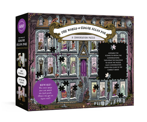 Cover Image for The World of Edgar Allan Poe: A Conversation Puzzle: 500-Piece Puzzle: A Jigsaw Puzzle for Adults -- Jacqui Oakley, Board Games