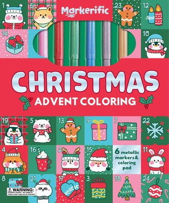 Cover Image for Markerific: Christmas Advent Coloring: Activity Folder with 6 Markers -- Lake Press, Other Merchandise