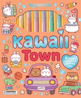 Cover Image for Markerific: Kawaii Town: Activity Folder with 6 Markers -- Lake Press, Other