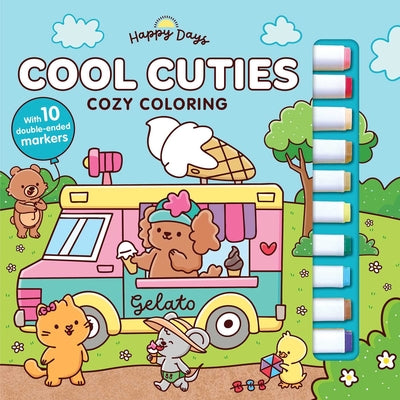 Cover Image for Cool Cuties: Cozy Coloring Kit: Deluxe Folder with 10 Markers! -- Elena Aiello, Other