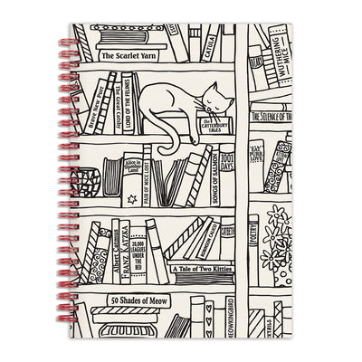Cover Image for Cat on Bookshelf 6 X 8 Wire-O Journal -- Galison, Other