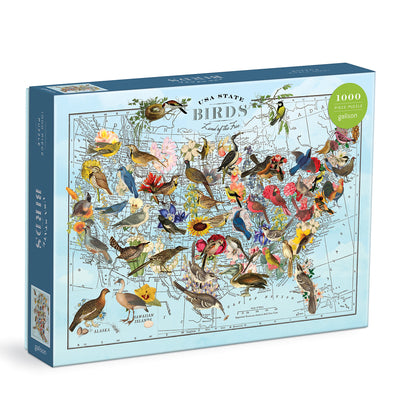 Cover Image for Wendy Gold State Birds 1000 Piece Puzzle -- Galison, Jigsaw