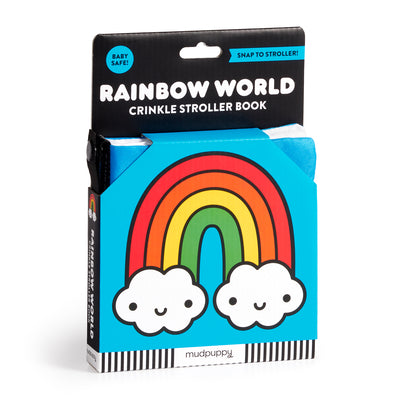 Cover Image for Rainbow World Crinkle Fabric Stroller Book -- Mudpuppy, Bath Boo