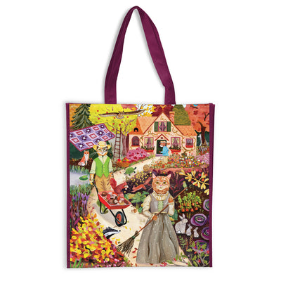 Cover Image for Cottage Cats Reusable Shopping Bag -- Galison, Paperback
