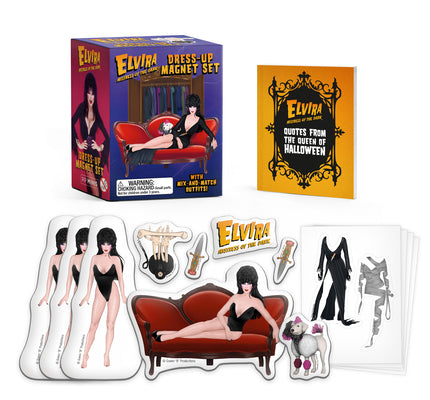 Cover Image for Elvira Dress-Up Magnet Set: With Mix-And-Match Outfits! -- Cassandra Peterson, Paperback