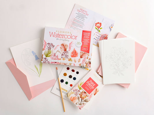 Cover Image for Watercolor the Easy Way Paint-Your-Own Watercolor Cards Flowers: Notecard Paint Kit with Paint and Brush Included -- Sara Berrenson, Other