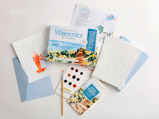 Cover Image for Watercolor the Easy Way Paint-Your-Own Watercolor Cards Coastal: Notecard Paint Kit with Paint and Brush Included -- Sara Berrenson, Other