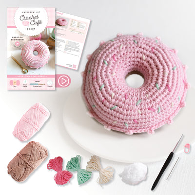 Cover Image for Crochet Cafe Amigurumi Kit Donut: Everything You Need Is Included: 100%-Cotton Yarn, Crochet Hook, Stitch Marker, Tapestry Needle, Fiberfill, Step-By- -- Better Day Books, Other