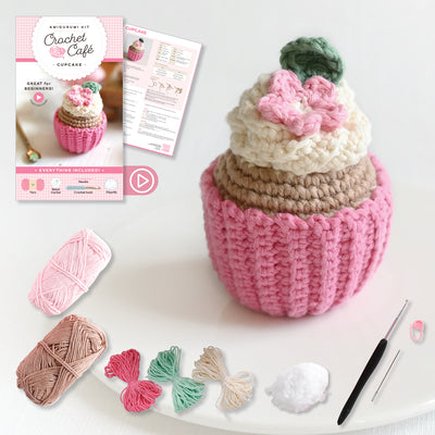 Cover Image for Crochet Cafe Amigurumi Kit Cupcake: Everything You Need Is Included: 100%-Cotton Yarn, Crochet Hook, Stitch Marker, Tapestry Needle, Fiberfill, Step-B -- Better Day Books, Other