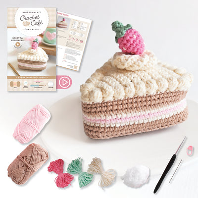 Cover Image for Crochet Cafe Amigurumi Kit Cake Slice: Everything You Need Is Included: 100%-Cotton Yarn, Crochet Hook, Stitch Marker, Tapestry Needle, Fiberfill, Ste -- Better Day Books, Other
