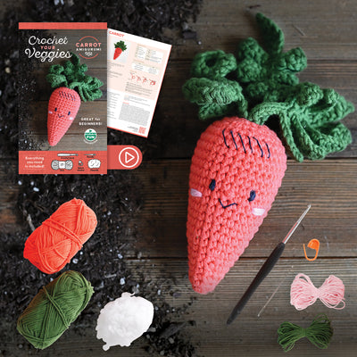 Cover Image for Crochet Your Veggies Amigurumi Kit Carrot: Everything You Need Is Included: 100%-Cotton Yarn, Crochet Hook, Stitch Marker, Tapestry Needle, Fiberfill, -- Schiffer Publishing Ltd, Other