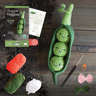 Cover Image for Crochet Your Veggies Amigurumi Kit Peapod: Everything You Need Is Included: 100%-Cotton Yarn, Crochet Hook, Stitch Marker, Tapestry Needle, Fiberfill, -- Schiffer Publishing Ltd, Other