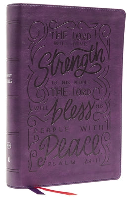 Cover Image for Nkjv, Giant Print Center-Column Reference Bible, Verse Art Cover Collection, Leathersoft, Purple, Red Letter, Comfort Print: Holy Bible, New King Jame -- Thomas Nelson, Imitation Leather