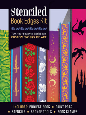 Cover Image for Stenciled Book Edges Kit: Turn Your Favorite Books Into Custom Works of Art - Includes: Project Book, Paint Pots, Stencils, Sponge Tools, Book Clamps -- Editors of Chartwell Books, Other
