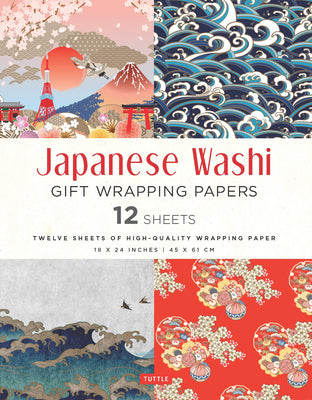 Cover Image for Japanese Washi Gift Wrapping Papers - 12 Sheets: 18 X 24 Inch (45 X 61 CM) Wrapping Paper -- Tuttle Studio, Other