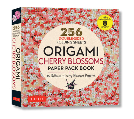 Cover Image for Origami Cherry Blossoms Paper Pack Book: 256 Double-Sided Folding Sheets with 16 Different Cherry Blossom Patterns with Solid Colors on the Back (Incl -- Tuttle Studio, Paperback