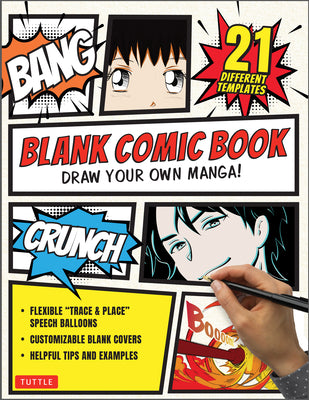 Cover Image for Blank Comic Book: Draw Your Own Manga! (84 Blank Pages of 21 Different Templates) -- Tuttle Studio, Paperback