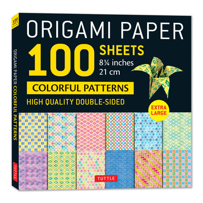 Cover Image for Origami Paper 100 Sheets Colorful Patterns 8 1/4 (21 CM): Extra Large Double-Sided Origami Sheets Printed with 12 Different Color Combinations (Instru -- Tuttle Studio, Loose Leaf