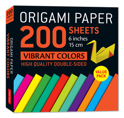 Cover Image for Origami Paper 200 Sheets Vibrant Colors 6 (15 CM): Double-Sided Origami Sheets Printed with 12 Different Patterns (Instructions for 5 Projects Include -- Tuttle Studio, Other